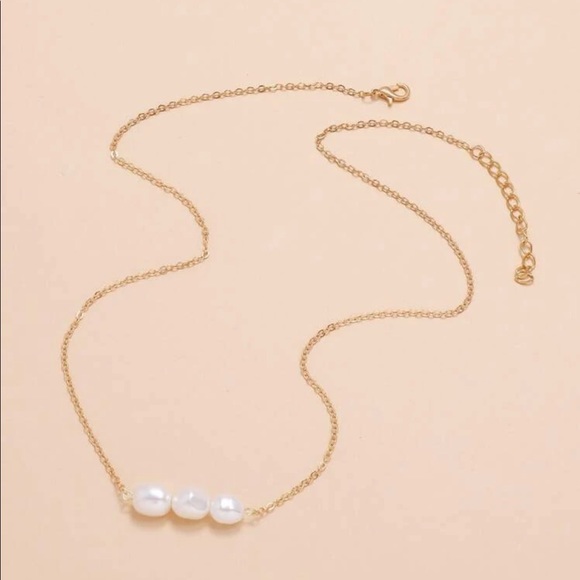 Faux Pearl Charm Necklace - Picture 2 of 4